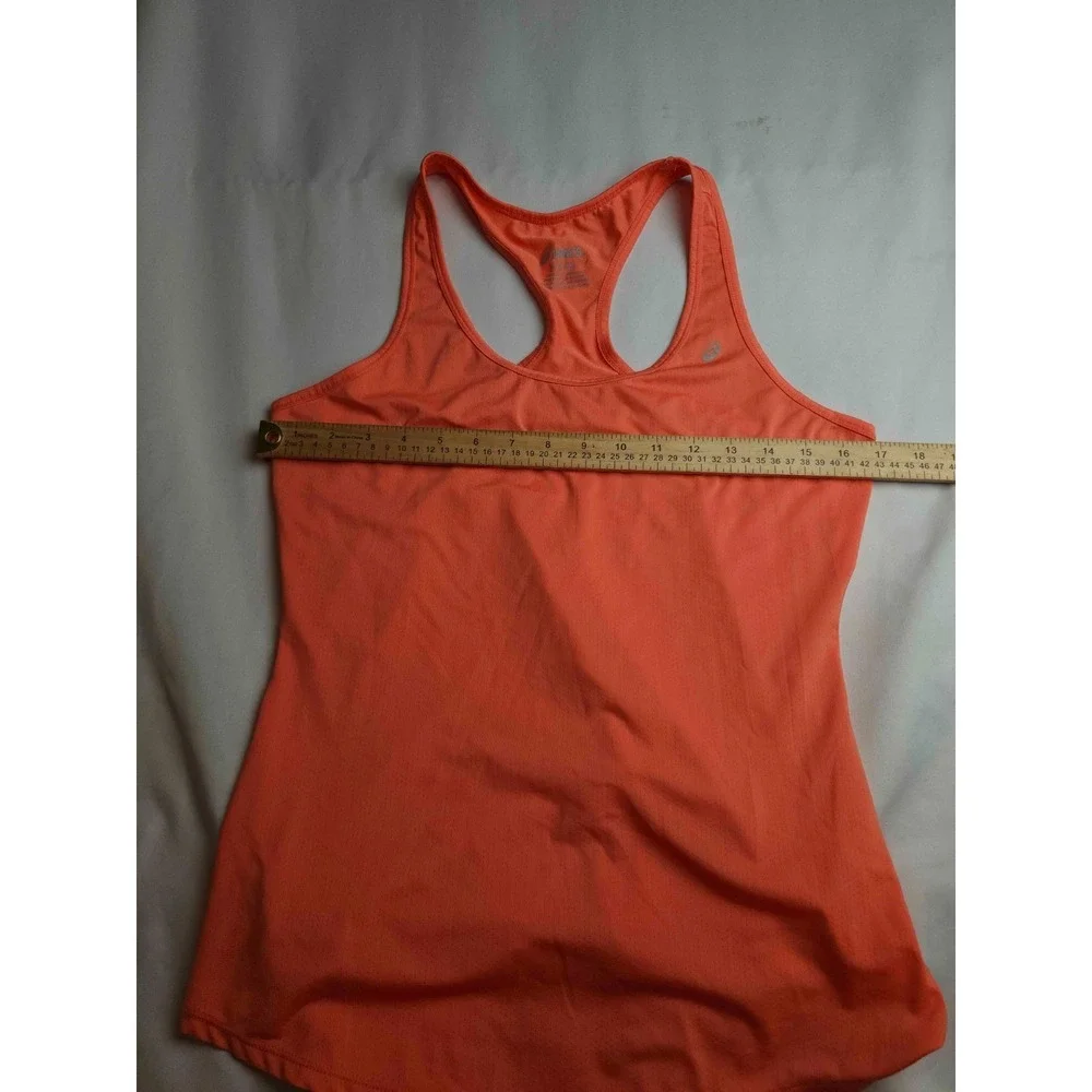 Asics Tank Top Womens Medium Orange Racerback Athletic Performance Workout Gym